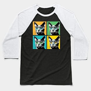 Korat Cat Pop Art - Cat Lovers Baseball T-Shirt